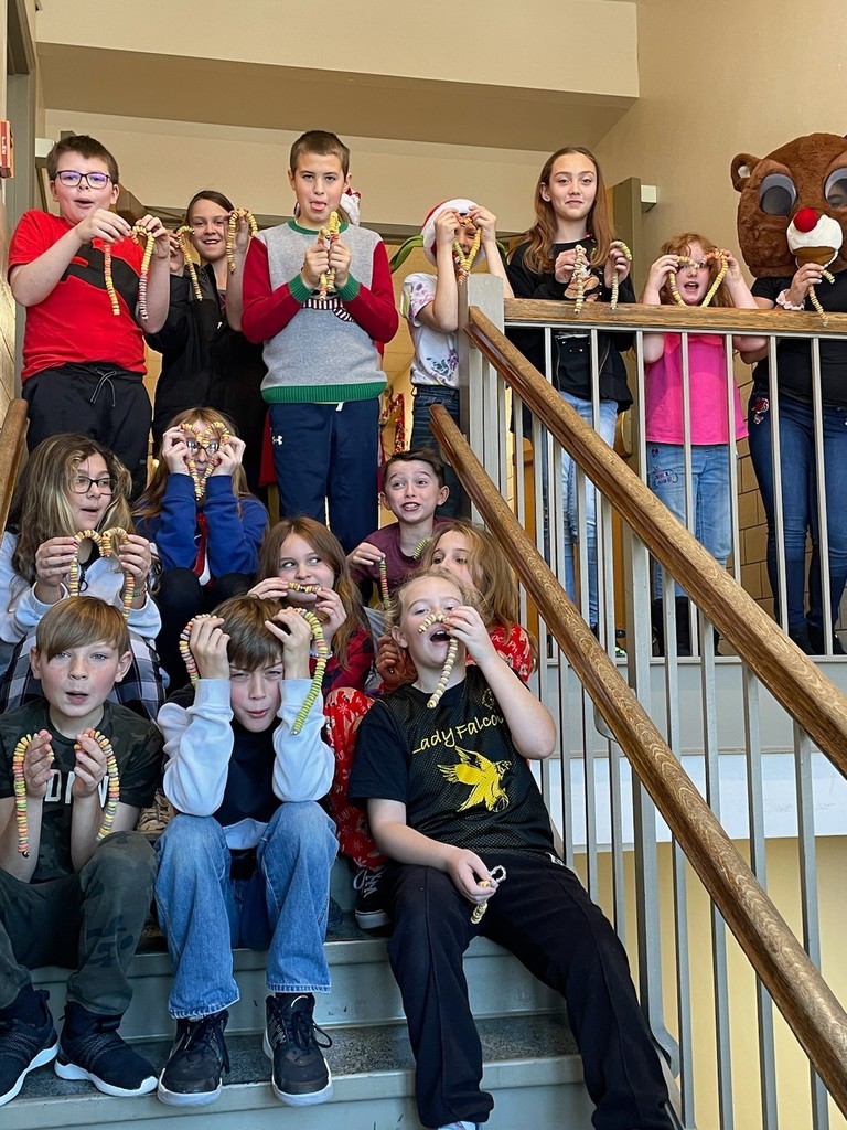 5th graders made "candy canes"